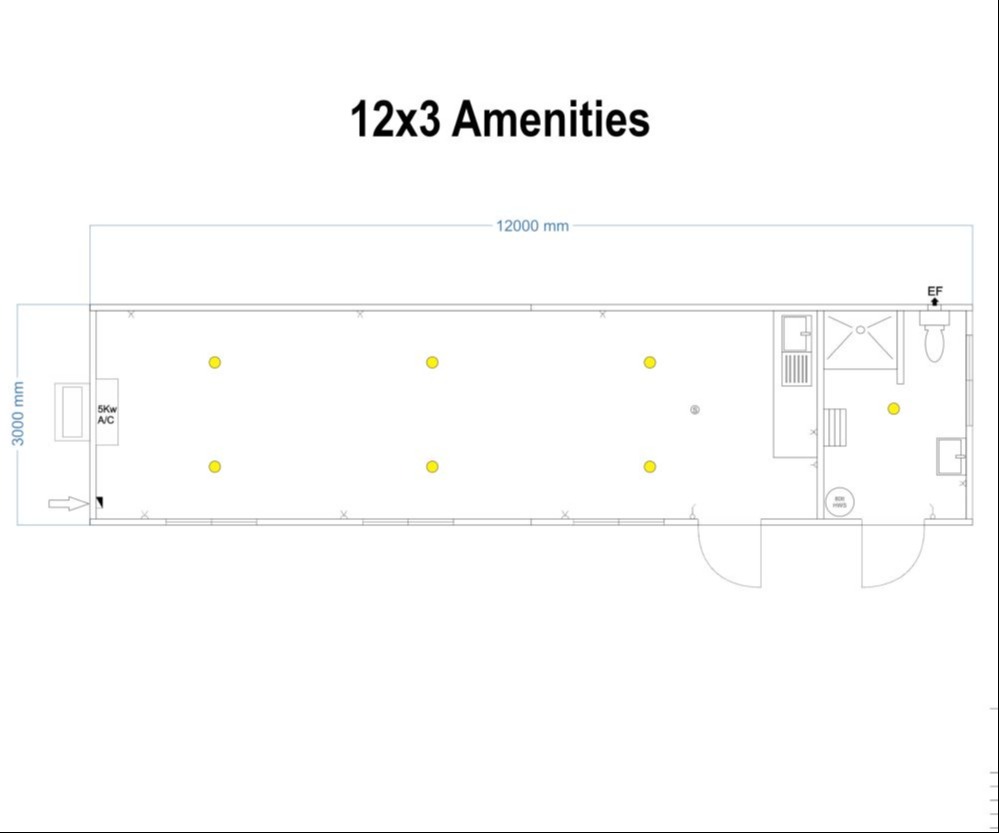 12x3 amenities